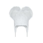 Pom Pom Envy Double Pom Pom Bling Hat - White